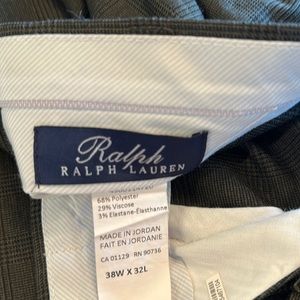 Ralph Lauren dress pant. Dark gray with black plaid lines. 38x33